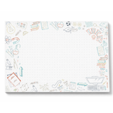 Friendly Fox Back to School Schreibtischunterlage Papier DIN A2 Notizblock aus Papier zum Abreißen, Mal- und Schreibunterlage Kinder