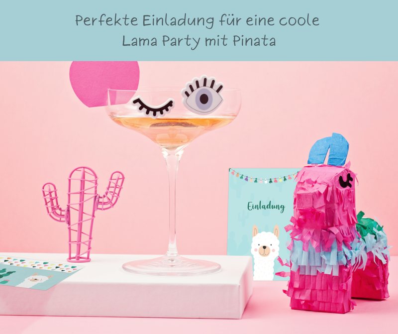 Friendly Fox Lama Einladung, 12 Einladungskarten Kindergeburtstag Lama Party Alpaka