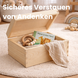 Personalisierte Erinnerungskiste Baby, Holzkiste 30x20x14cm als Erinnerungsbox für Kinder, Babygeschenk, Hase