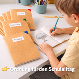 Friendly Fox 10 Heftumschläge aus Kraftpapier für Kinder, A4 Hefthüllen, Heftschoner mit Etikett, Buchumschläge
