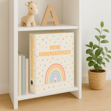 Regenbogen Sammelordner Kinder, Erinnerungen Kindergarten Ordner, Meine Kindergartenzeit Ordner, DIN A4 Ordner für 350 Blatt, Rückenbreite 5,6 cm