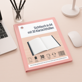 Friendly Fox Sichtbuch A4 mit Klarsichthüllen, Präsentationsmappe mit 30 Klarsichtfolien für 60 Sichten, Urkunden- oder Zeugnismappe
