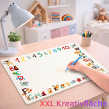 Friendly Fox ABC Schreibtischunterlage Papier, Kinder Schreibtischunterlage, 25 Blatt Block zum Malen und Schreiben - versch. Größen