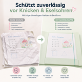 3 Stück Sammelmappen DIN A4 mit Gummizug für Schule, Büro, Studium & Zuhause – Eckspannmappe in Pastell Rosa, Blau & Grün