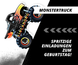 Friendly Fox Monstertruck Einladung, 12 Einladungskarten Kindergeburtstag Monster Truck, Geburtstagseinladungen Auto Truck Geburtstag