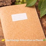 Friendly Fox 10 Heftumschläge aus Kraftpapier für Kinder, A4 Hefthüllen, Heftschoner mit Etikett, Buchumschläge