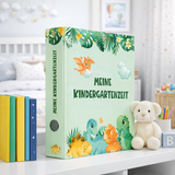 Friendly Fox Dino Sammelordner Kinder, Erinnerungen Kindergarten Ordner, Meine Kindergartenzeit Ordner, DIN A4 Ordner für 350 Blatt, Rückenbreite 5,6 cm