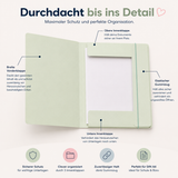 3 Stück Sammelmappen DIN A4 mit Gummizug für Schule, Büro, Studium & Zuhause – Eckspannmappe in Pastell Rosa, Blau & Grün