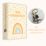 Regenbogen Sammelordner Kinder, Erinnerungen Kindergarten Ordner, Meine Kindergartenzeit Ordner, DIN A4 Ordner für 350 Blatt, Rückenbreite 5,6 cm