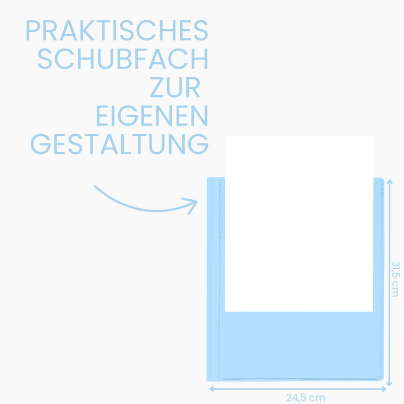 Friendly Fox Sichtbuch A4 mit Klarsichthüllen, Präsentationsmappe mit 30 Klarsichtfolien für 60 Sichten, Urkunden- oder Zeugnismappe
