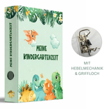 Friendly Fox Dino Sammelordner Kinder, Erinnerungen Kindergarten Ordner, Meine Kindergartenzeit Ordner, DIN A4 Ordner für 350 Blatt, Rückenbreite 5,6 cm
