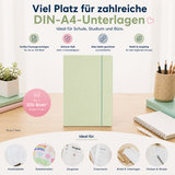 3 Stück Sammelmappen DIN A4 mit Gummizug für Schule, Büro, Studium & Zuhause – Eckspannmappe in Pastell Rosa, Blau & Grün