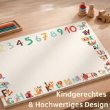Friendly Fox ABC Schreibtischunterlage Papier, Kinder Schreibtischunterlage, 25 Blatt Block zum Malen und Schreiben - versch. Größen