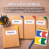 Friendly Fox 10 Heftumschläge aus Kraftpapier für Kinder, A4 Hefthüllen, Heftschoner mit Etikett, Buchumschläge