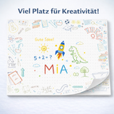 Friendly Fox Back to School Schreibtischunterlage Papier DIN A2 Notizblock aus Papier zum Abreißen, Mal- und Schreibunterlage Kinder
