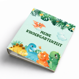 Friendly Fox Dino Sammelordner Kinder, Erinnerungen Kindergarten Ordner, Meine Kindergartenzeit Ordner, DIN A4 Ordner für 350 Blatt, Rückenbreite 5,6 cm