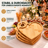 4 Stück Vorspeisenteller, herzförmige Serviceplatten, kleine Snackteller mit Weinglashalter