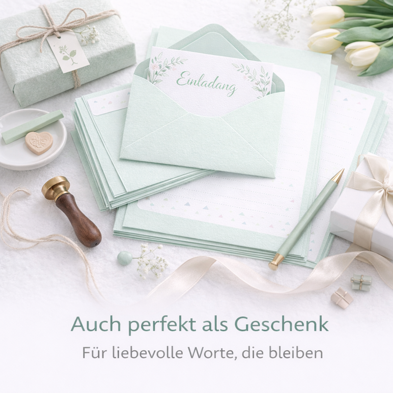 emufarm Briefpapier-Set für Kinder 'WALDTIERE' 20 Blatt DIN A4 liniert mit 20 bedruckten Umschlägen, Weiß