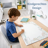 Friendly Fox Back to School Schreibtischunterlage Papier DIN A2 Notizblock aus Papier zum Abreißen, Mal- und Schreibunterlage Kinder