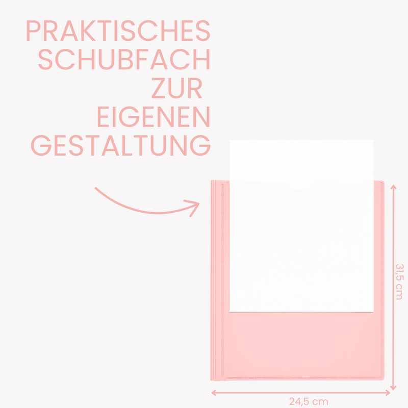 Friendly Fox Sichtbuch A4 mit Klarsichthüllen, Präsentationsmappe mit 30 Klarsichtfolien für 60 Sichten, Urkunden- oder Zeugnismappe