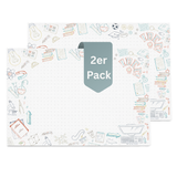Friendly Fox Back to School Schreibtischunterlage Papier DIN A2 Notizblock aus Papier zum Abreißen, Mal- und Schreibunterlage Kinder