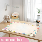 Friendly Fox Einhorn Schreibtischunterlage Papier DIN A2 Schreibtischunterlage Kinder, 25 Blatt Block zum Malen Schreiben