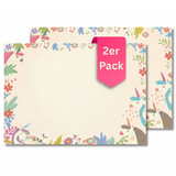 Friendly Fox Einhorn Schreibtischunterlage Papier DIN A2 Schreibtischunterlage Kinder, 25 Blatt Block zum Malen Schreiben