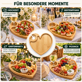 4 Stück Vorspeisenteller, herzförmige Serviceplatten, kleine Snackteller mit Weinglashalter