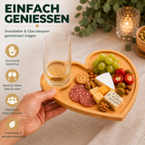 4 Stück Vorspeisenteller, herzförmige Serviceplatten, kleine Snackteller mit Weinglashalter