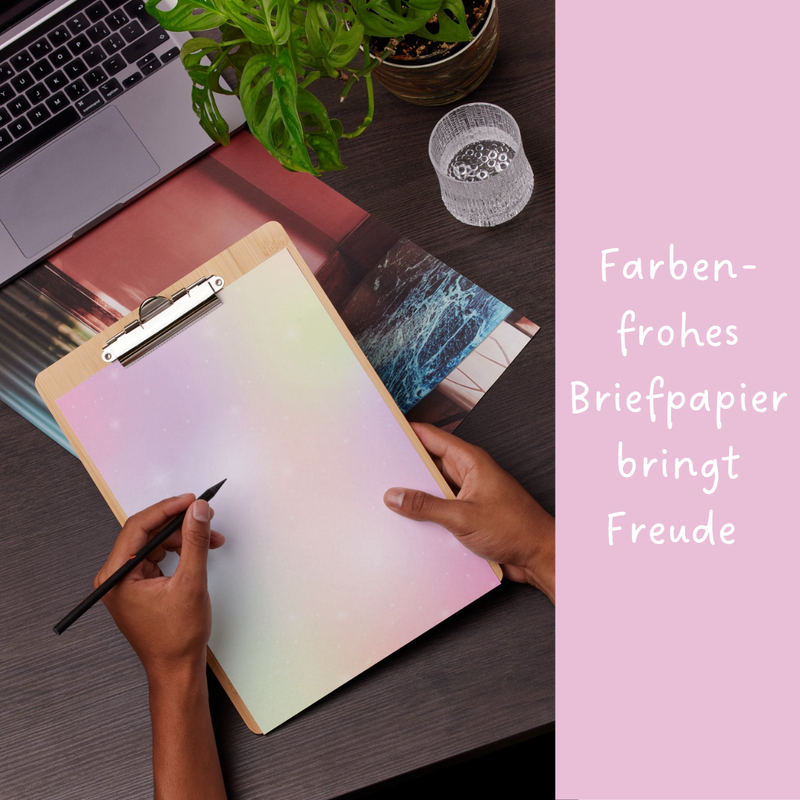 Friendly Fox 50 Blatt A4 Briefpapier Regenbogen, Kinder Briefpapier, DIN A4 buntes Papier zum Briefe schreiben, Motivpapier Twist