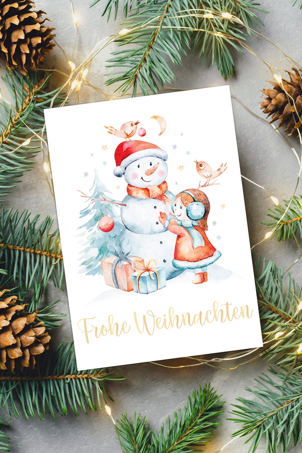 Friendly Fox Weihnachtskarten Set, 24 Weihnachtskarten, A6 Karte Weihnachten, Weihnachtspost, Grußkarten Weihnachten Postkarten