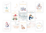 Friendly Fox Weihnachtskarten Set, 24 Weihnachtskarten, A6 Karte Weihnachten, Weihnachtspost, Grußkarten Weihnachten Postkarten