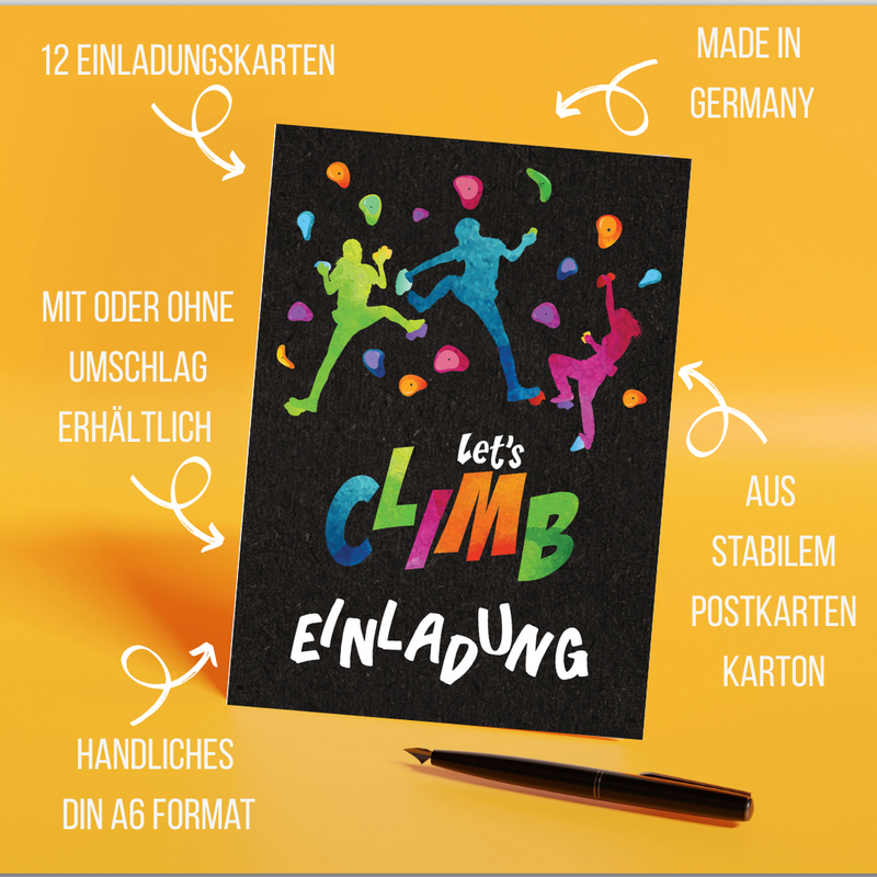 Friendly Fox Klettern Einladung, 12 Bouldern Einladungskarten Kindergeburtstag Boulder Party, Kinder Klettern