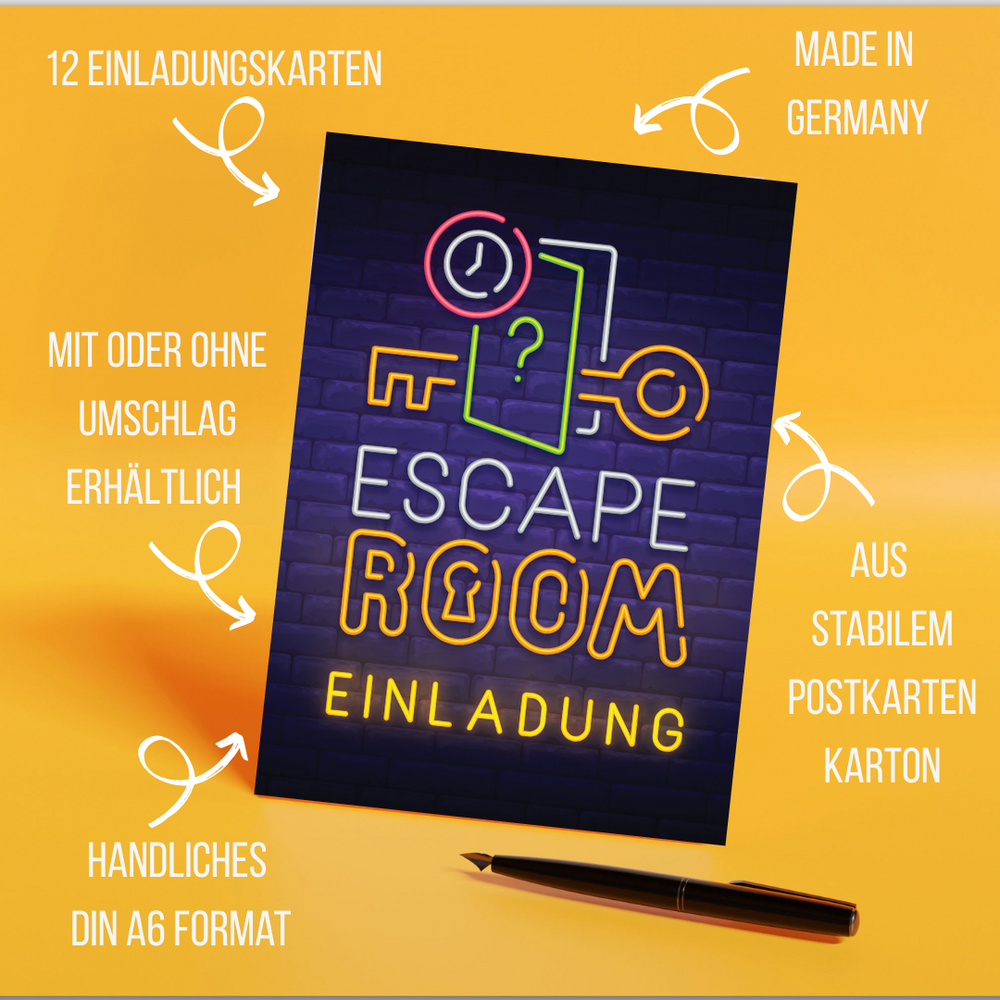 Friendly Fox Escape Room Invito, 12 Biglietti Di