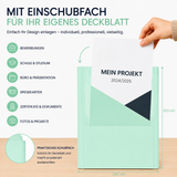 Sichtbuch A4 mit Klarsichthüllen, Präsentationsmappe mit 30 Klarsichtfolien für 60 Sichten, Urkunden- oder Zeugnismappe