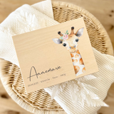 Personalisierte Erinnerungskiste Baby, Holzkiste 30x20x14cm als Erinnerungsbox für Kinder, Babygeschenk, Giraffe