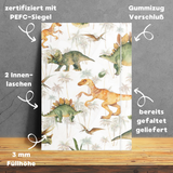 Friendly Fox Sammelmappen Set Dino, Kinder Schule Postmappe, Schule Mappe DIN A4, Schulmappe Junge Mädchen
