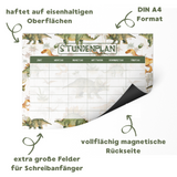 Friendly Fox magnetischer Stundenplan Dino, Stundenplan abwischbar, Stundenplan 1. Klasse Junge Mädchen, Kinder Wochenplaner magnetisch