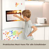 Friendly Fox magnetischer Stundenplan Fußball, 1x DIN A4 Kinder Stundenplan abwischbar, Stundenplan 1. Klasse Junge Mädchen