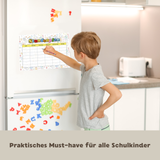 Friendly Fox magnetischer Stundenplan Schule, 1x DIN A4 Kinder Stundenplan abwischbar, Stundenplan 1. Klasse Junge Mädchen