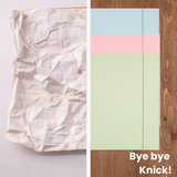 Friendly Fox 3 Stück Sammelmappen DIN A4 mit Gummizug für Schule, Büro, Studium & Zuhause – Eckspannmappe in Pastell Rosa, Blau & Grün