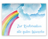 Friendly Fox Regenbogen Karte zur Konfirmation, 1x Konfirmationskarte mit Umschlag, Klappkarte Konfirmation Junge Mädchen