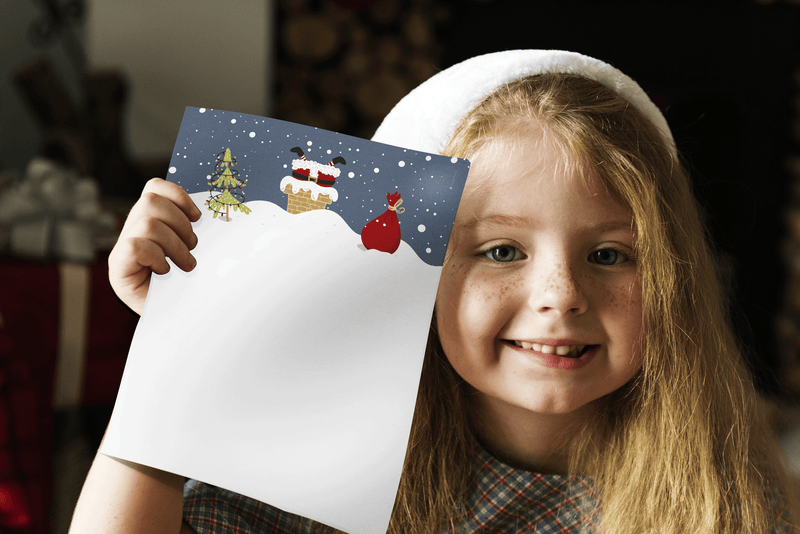 Friendly Fox Briefpapier Weihnachtsmann, Weihnachtsbriefpapier Santa Claus, Wunschzettel Papier, 50 Bögen Briefpapier DIN A4 Winter Weihnachten Briefpapier Kinder