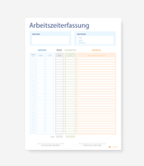 DIN A4 Block für Zeiterfassung bei der Arbeit