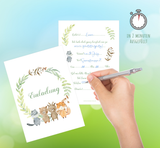 Friendly Fox 12 Aquarell Einladungen Waldtiere Einladungskarten zum Kindergeburtstag Junge Mädchen, Geburtstag Zoo Tierpark