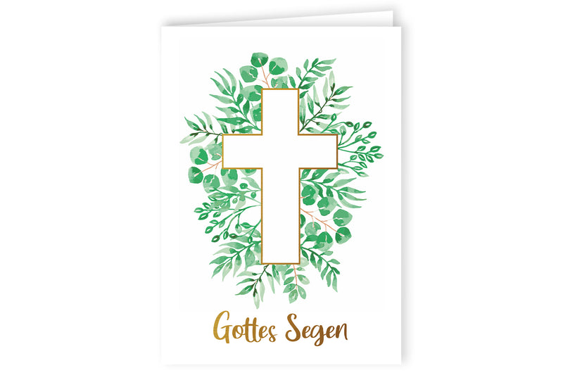 Friendly Fox Christliche Grußkarte Gottes Segen, Klappkarte mit Kraftpapier Umschlag, Karte Taufe Kommunion Konfirmation Hochzeit