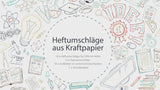 Friendly Fox Papier Heftumschlag A4, 10 Stück Hefthüllen A4 aus Kraftpapier, DIY Heftschoner mit Aufklebern