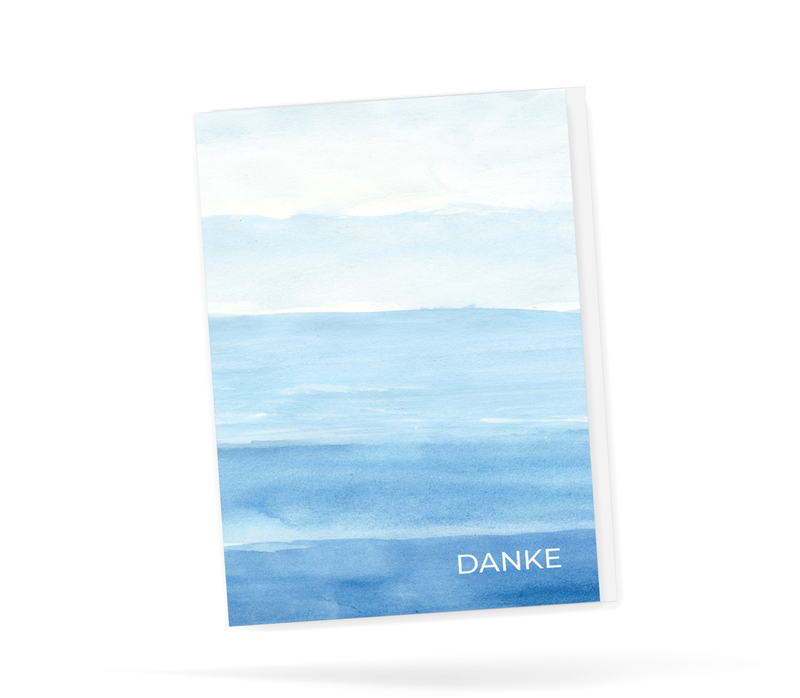 Danksagungskarte mit Meer und Aquarellmotiv