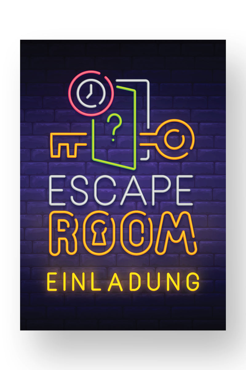 Friendly Fox Escape Room Einladung, 12 Detektiv Einladungskarten zum Kinder-Geburtstag Jungen Mädchen, Exit Game Kinder Einladung