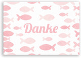 Dankeskarte mit rosa Fisch Motiv